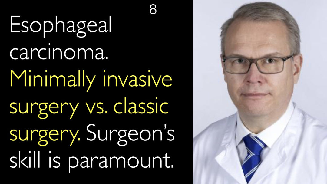 Carcinome de l'œsophage. Chirurgie mini-invasive versus chirurgie conventionnelle. L'expertise du chirurgien est déterminante.