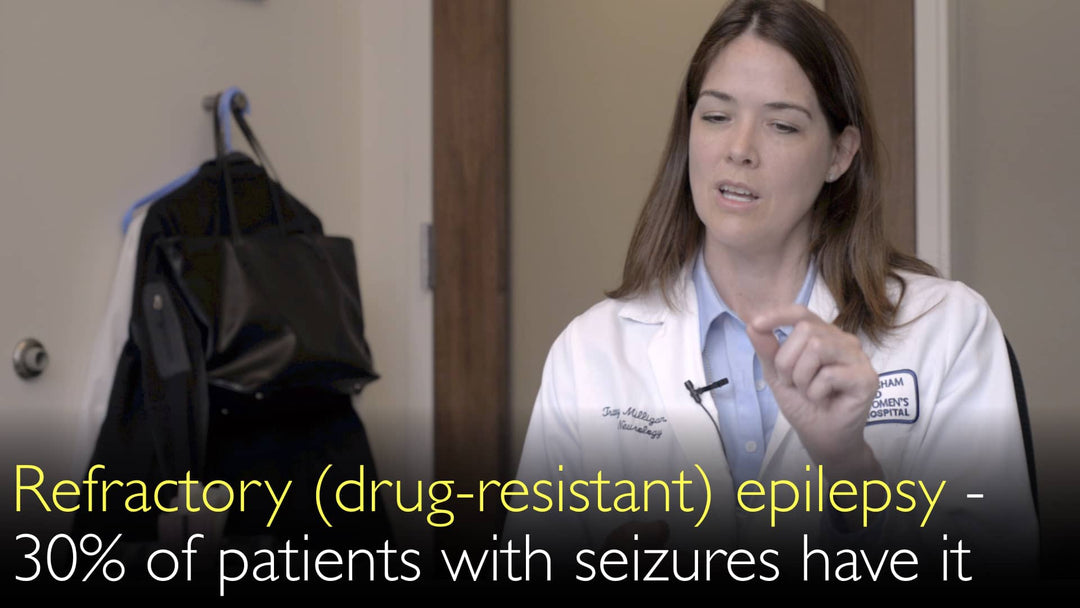 Épilepsie réfractaire. Trente pour cent des patients souffrant de crises épileptiques présentent une pharmacorésistance. 6