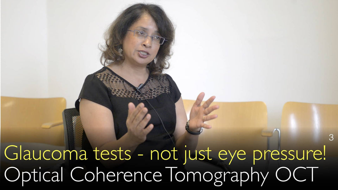 **Tests diagnostiques du glaucome**  
- Examen du champ visuel  
- Tomographie par cohérence optique (OCT)