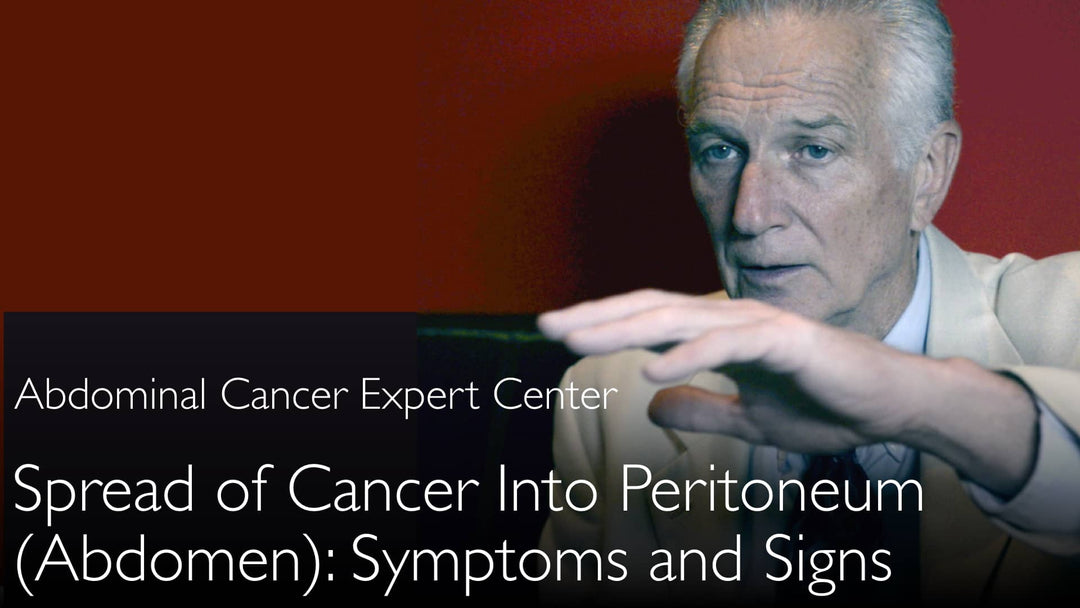 Symptômes du cancer péritonéal métastatique. Le principal signe est une augmentation du volume abdominal.