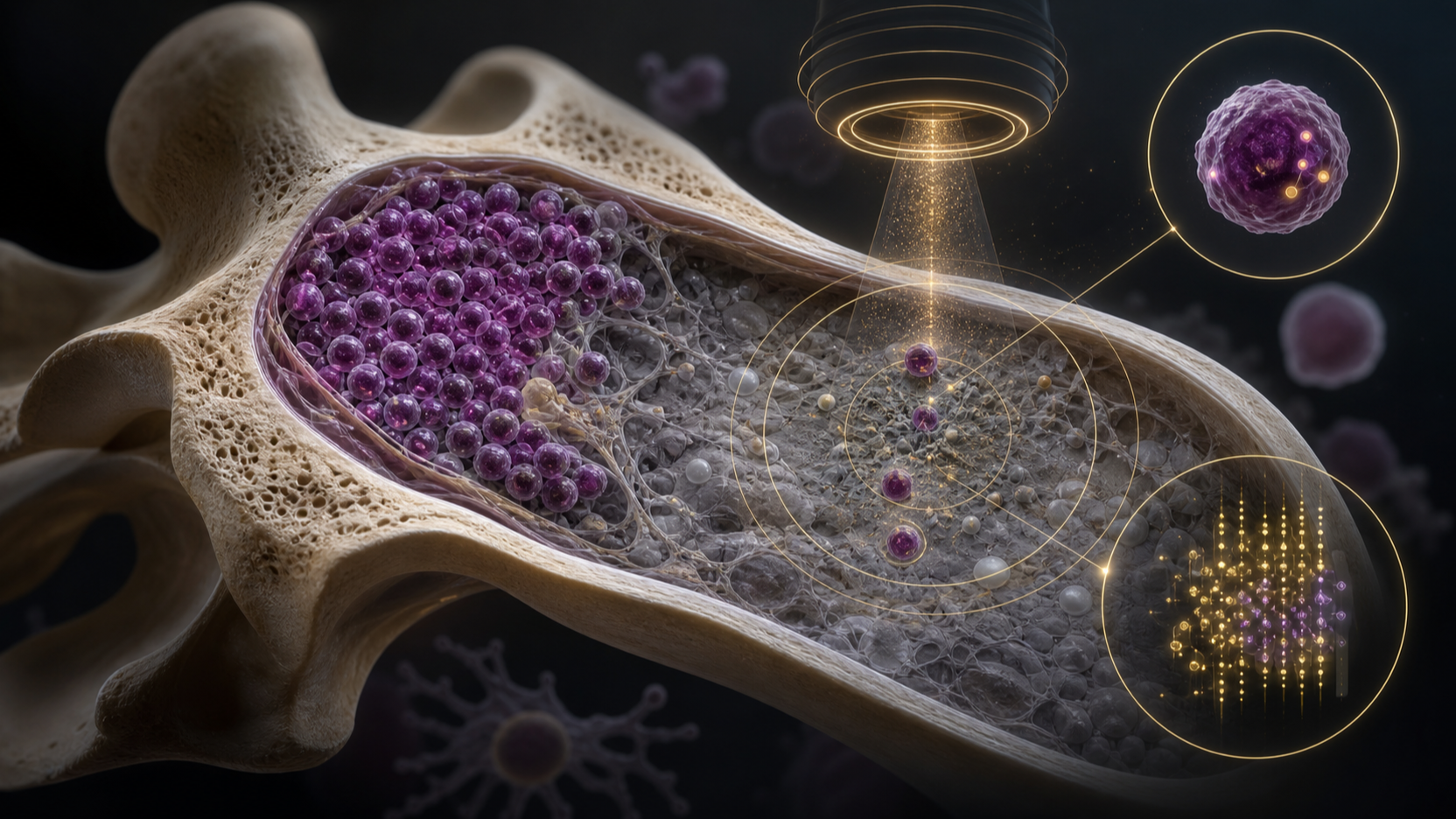 Original medical illustration for: Personalized Treatment for Newly Diagnosed Multiple Myeloma: How Measuring Residual Cancer Cells Guides Therapy Choices