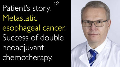 Antécédents du patient. Cancer de l'œsophage métastatique. Réponse favorable à une double chimiothérapie néoadjuvante. 12